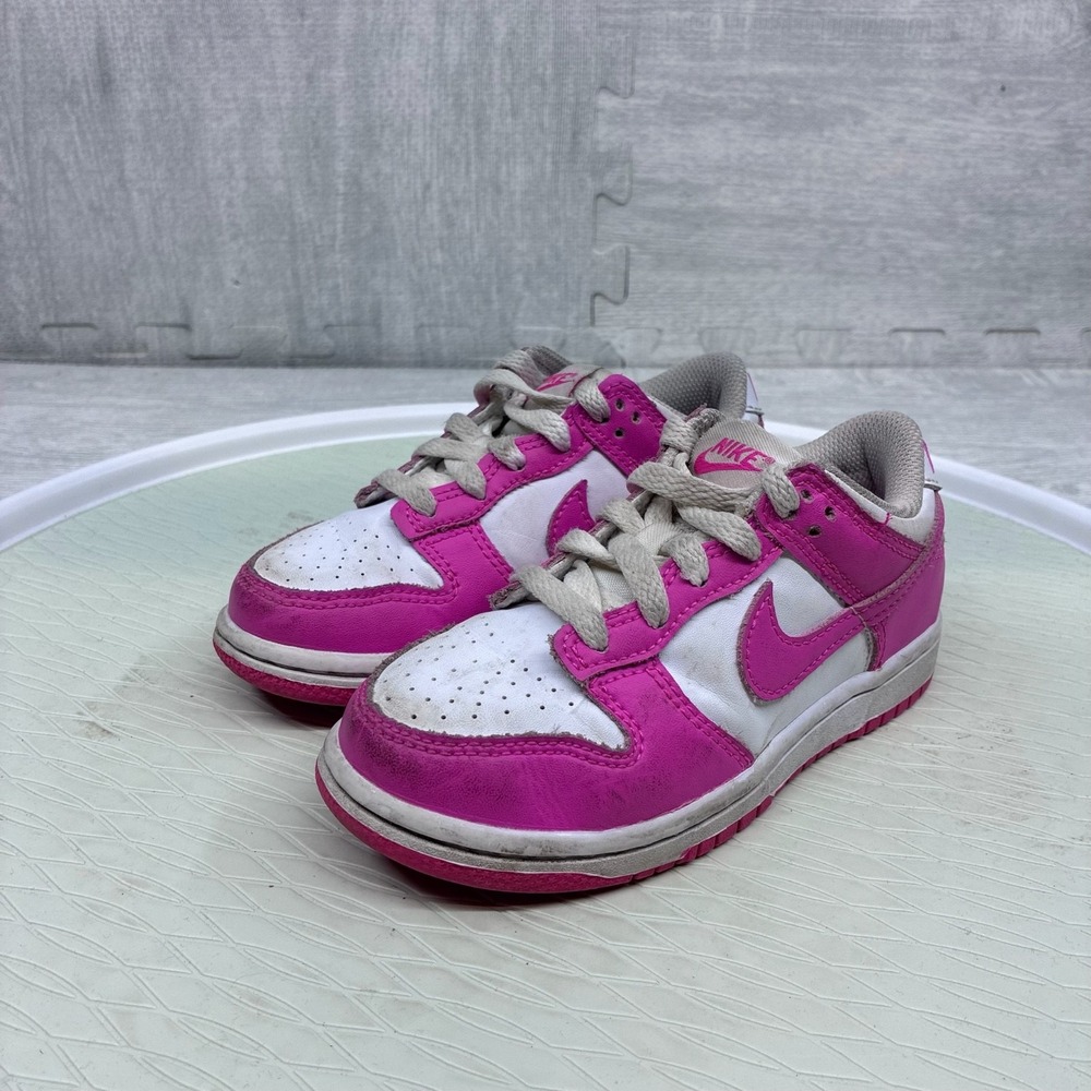 Nike Dunk Low Shoes Kids Preschool PS Size 11C White Pink Leather FB9108-102